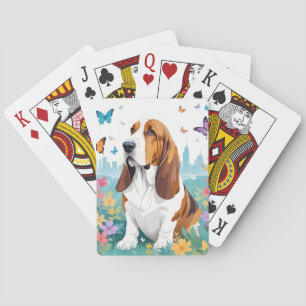 Basset Hound Vintage Tier Natur Stadt Straßenkunst Spielkarten