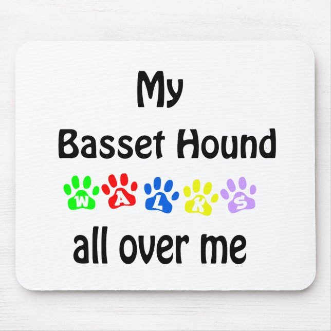 Basset Hound Walks Design Mousepad (Vorne)
