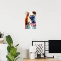 Basset Hound Wasserfarbenporträt