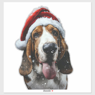 Basset Hound Weihnachten Aufkleber