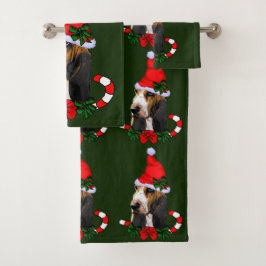 Basset Hound Weihnachten Badhandtuch Set
