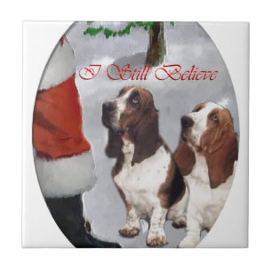 Basset Hound Weihnachten Fliese