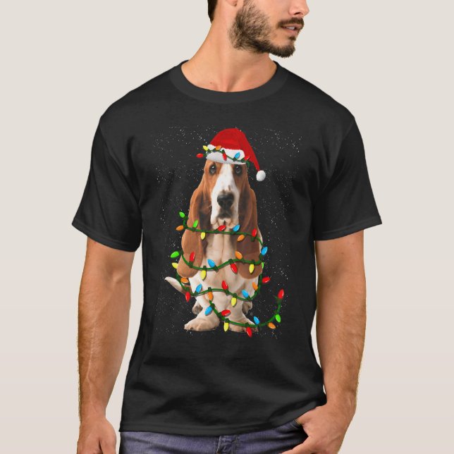 Basset Hound Weihnachten Funny Basset Hound Dog T-Shirt (Vorderseite)