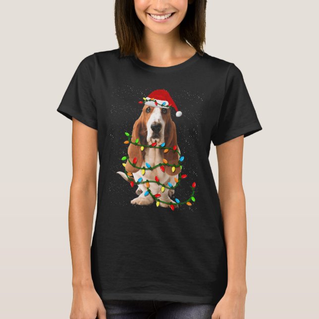 Basset Hound Weihnachten Funny Basset Hound Dog T-Shirt (Vorderseite)