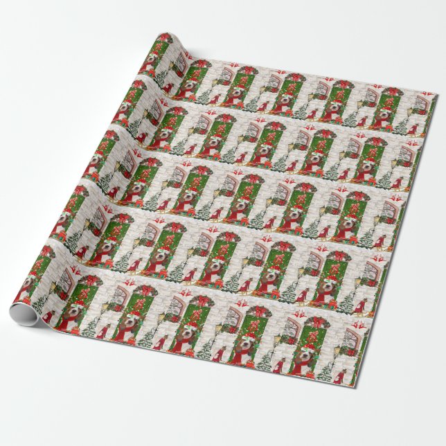 Basset Hound Weihnachten Geschenkpapier (Ungerollt)