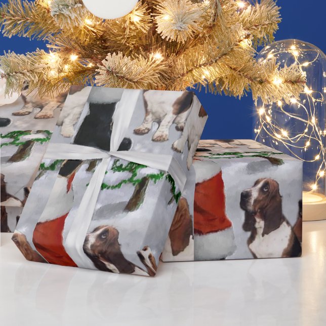 Basset Hound Weihnachten Geschenkpapier (Feiertage)