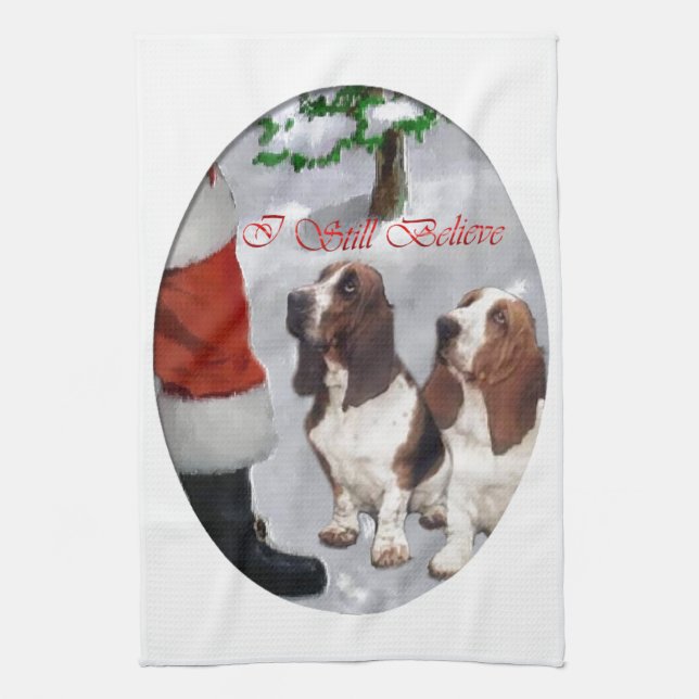 Basset Hound Weihnachten Handtuch (Vertikal)