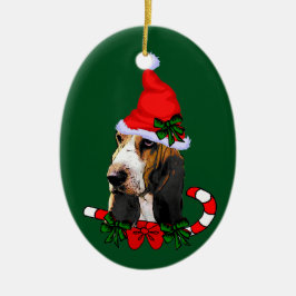 Basset Hound Weihnachten Keramik Ornament