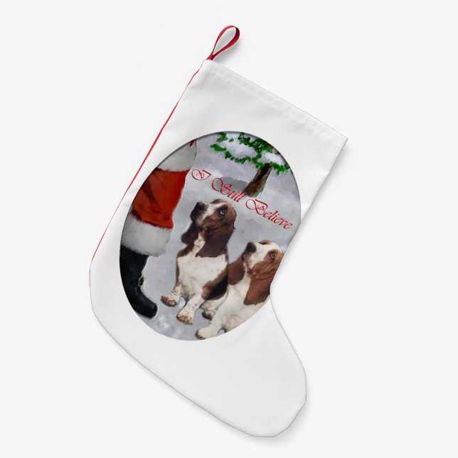 Basset Hound Weihnachten Kleiner Weihnachtsstrumpf (Vorderansicht (hängend))