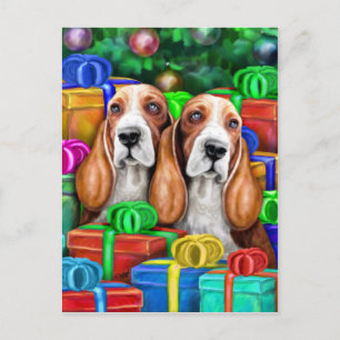 Basset Hound Weihnachten Offene Geschenke