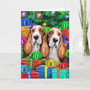 Basset Hound Weihnachten Offene Geschenke