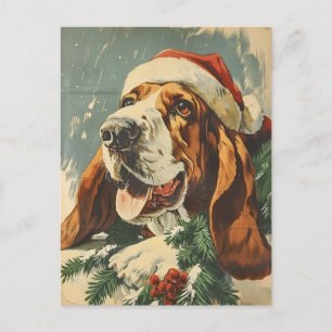 Basset Hound Weihnachten Postkarte