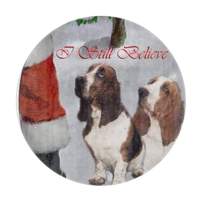 Basset Hound Weihnachten Schneidebrett (Vorderseite)