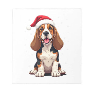 Basset Hound Weihnachten Tank Top Notizblock