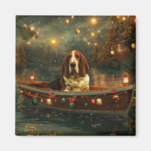 Basset Hound Weihnachtliche Festreise Magnet