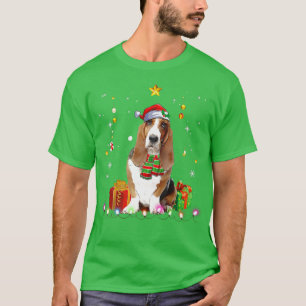 Basset Hound Weihnachtsbaum Lichter Funny Xma T-Shirt