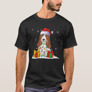 Basset Hound Weihnachtsbaum Lichter Xmas Paja T-Shirt