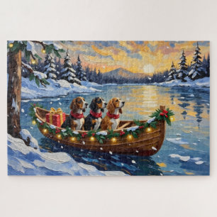 Basset Hound Weihnachtsboot Urlaub Puzzle