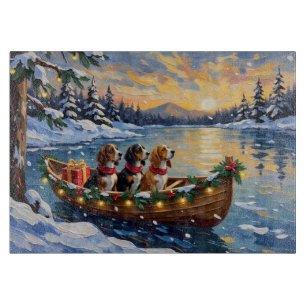 Basset Hound Weihnachtsboot Urlaub Schneidebrett