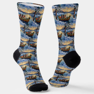 Basset Hound Weihnachtsboot Urlaub Socken