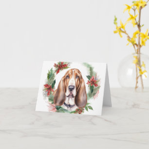 Basset Hound Weihnachtsfeiertag Festliche Jungfrau Karte