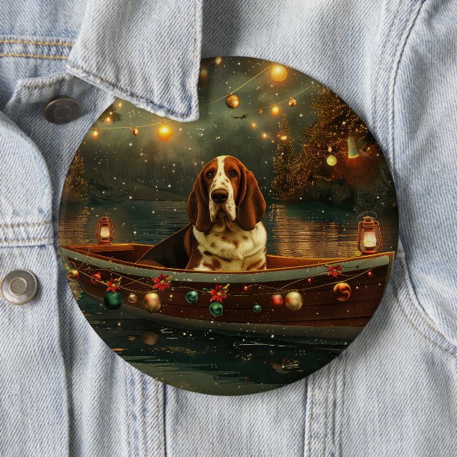 Basset Hound Weihnachtsfest Reise Button (Beispiel)