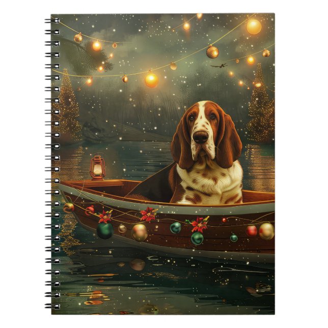 Basset Hound Weihnachtsfest Reise Notizblock (Vorderseite)