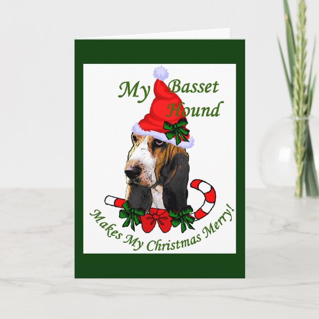 Basset Hound Weihnachtsgeschenke Feiertagskarte (Vorderseite)