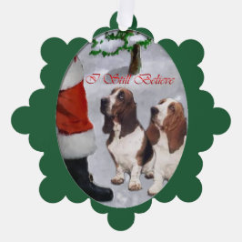 Basset Hound Weihnachtsgeschenke Ornament Karte