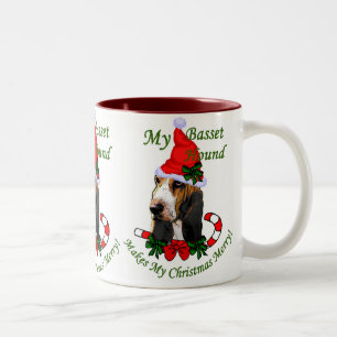 Basset Hound Weihnachtsgeschenke Zweifarbige Tasse