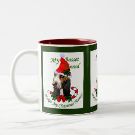 Basset Hound Weihnachtsgeschenke Zweifarbige Tasse
