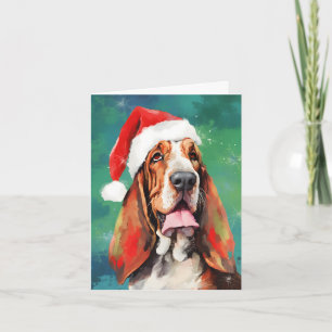 Basset Hound Weihnachtsmalerei Karte