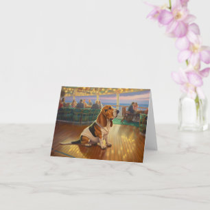 Basset Hound Weihnachtsreise: Feierabend Karte