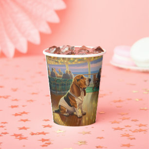 Basset Hound Weihnachtsreise: Feierabend Pappbecher