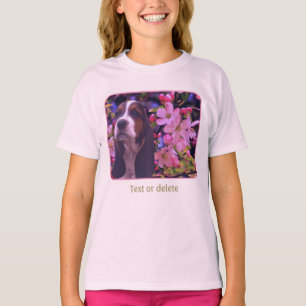Basset Hound Welpe Blüten Hund Kunst T-Shirt