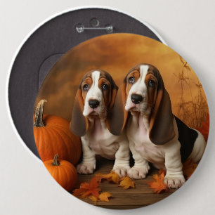 Basset Hound Welpe Herbst Delight Pumpen Button