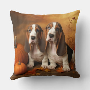 Basset Hound Welpe Herbst Delight Pumpen Kissen