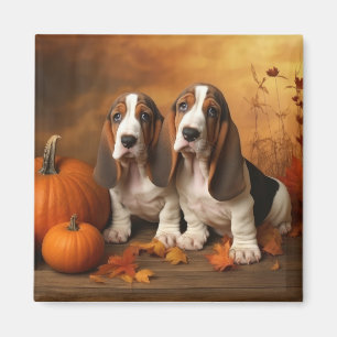 Basset Hound Welpe Herbst Delight Pumpen Magnet