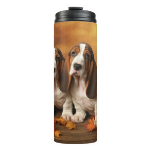 Basset Hound Welpe Herbst Delight Pumpen Thermosbecher