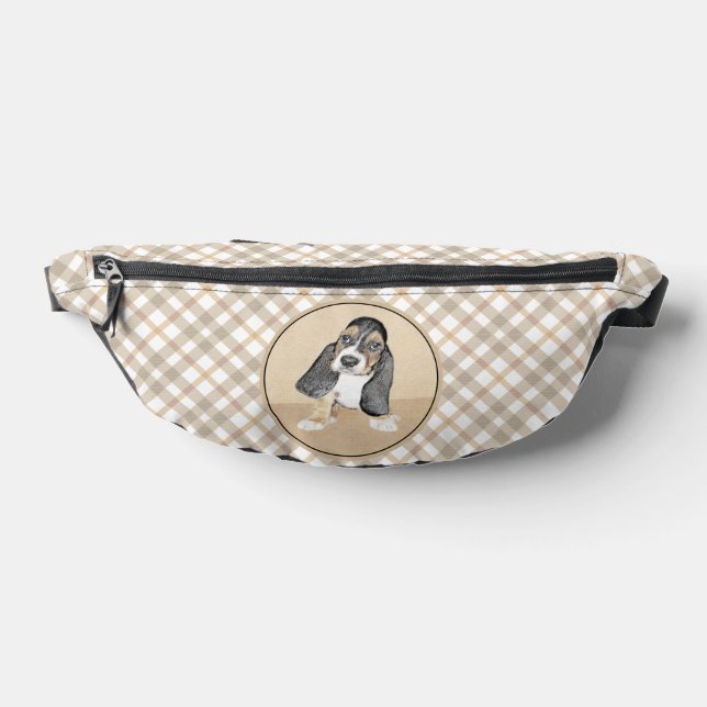 Basset Hound Welpe Malerei dreisfarbige Niedliche  Bauchtasche (Ablage )