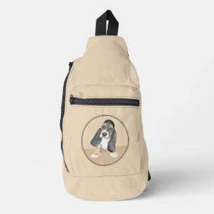 Basset Hound Welpe Malerei dreisfarbige Niedliche  Crossbody Bag