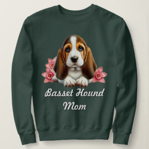 Basset Hound Welpe mit Blumen Sweatshirt