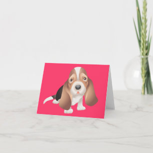 Basset Hound Welpen-Hund Notizkarte Karte