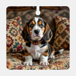 Basset Hound Welpen Hund Personalisiert Weihnachte Ornament Aus Metall