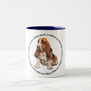 Basset Hound Wishing Ditty Zweifarbige Tasse