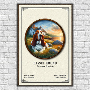 Basset Hound Zoologie-Serie Poster