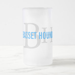 Basset Hound-Zucht-Monogramm-Entwurf Mattglas Bierglas