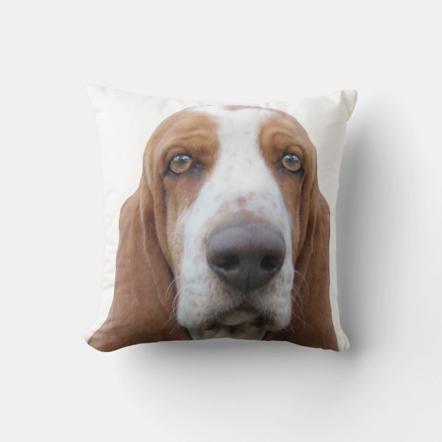 Basset Hound, zum ungefähr zu heulen Kissen (Vorderseite)