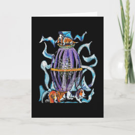 Basset Hounds & Bows - Schlichte Karte