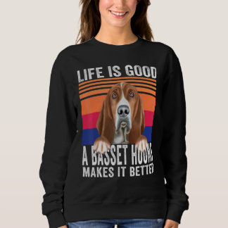 Basset Hounds machen Ihr Leben gut Vintage Sweatshirt